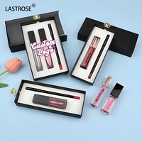 Kit de Maquillage Marque Blanche: Rouge à Lèvres Liquide, Crayon Contour des Lèvres Mat Naturel Nude Marron et Brillant à Lèvres Crème