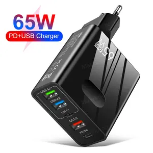 65W GaN Fast Charger USB Type C Phone Charger Quick Charge 3.0 5 Port Power Adapter For iPhone 14 13 Xiaomi Samsung Wall Charger