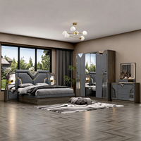 Ensemble de meubles de chambre à coucher au design moderne, ensemble complet pour chambre, comprenant armoire, table de chevet et coiffeuse, vente en gros directe usine