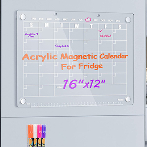 <span class=keywords><strong>Planificador</strong></span> mensual magnético de acrílico, <span class=keywords><strong>planificador</strong></span> semanal, calendario, pizarra blanca, borrado en seco, transparente - Product Image 2