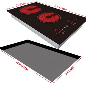 Cuisinière en céramique à deux brûleurs intégrée, boîtier métallique de 20,08 pouces, 220V 3400W - Product Image 5