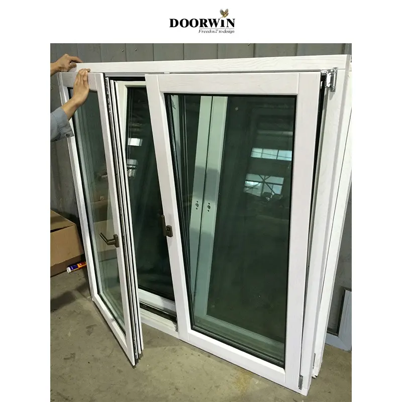 Doorwin Sample Refund Policy White Wood Frame Triple Glazed Windows Wood Clad Aluminium Tilt and Turn Windows