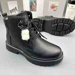 Nouvelles Bottes d'Hiver 2026 pour Hommes en Cuir Véritable Doublées Polaire, Bottes Chaudes Rehaussantes Style Britannique, Bottes de Neige - Product Image 4