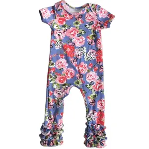 Grosir Pakaian Bayi Balita Anak-anak Romper Katun Jumpsuit Floral Bayi Perempuan Ruffle Romper