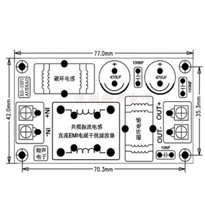 Dc LC lọc EMI nhiễu điện từ Lọc 2A 4A 10A 20A EMC FCC tần số cao điện Lọc f/12V 24V Xe - Product Image 6