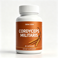 Capsules de Cordyceps Militaris en marque privée OEM/ODM, extrait naturel de champignons, complément alimentaire, 60 capsules