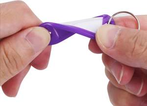 분할 링 레이블 창이있는 다양한 색상 거친 플라스틱 키 태그 키 태그 - Product Image 3