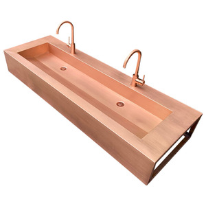 Thủ công đồng nổi Vanity chìm treo tường hình chữ nhật cho Thiết kế phòng tắm hiện đại biệt thự khách sạn sang trọng dự án tùy chỉnh - Product Image 5