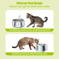 Fontaine à eau en acier Elecpet 4L pour chats et chiens, filtration multicyclique, robinet, pompe silencieuse, fenêtre de visualisation
