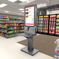 Plateau en métal personnalisé d'usine Machine de kiosque tactile libre-service Terminal de paiement de kiosque debout au sol de cantine