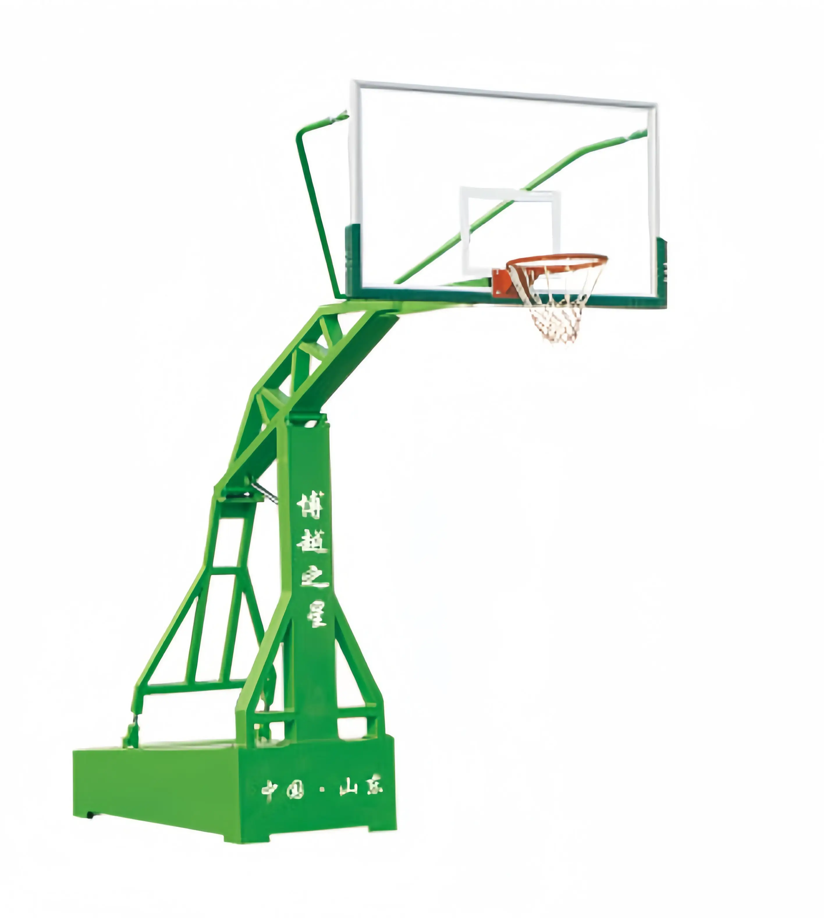Penyangga Hoop basket portabel, tinggi 2.1m-2.6m sistem gawang tegak dapat disesuaikan