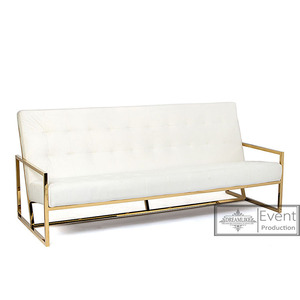 Divano per il tempo libero in velluto di vari colori in stile italiano divano per amante della struttura in acciaio inossidabile per matrimoni di eventi - Product Image 1