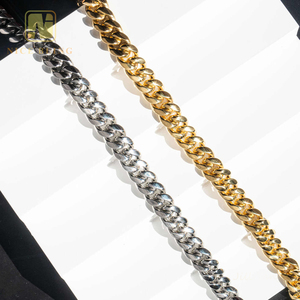 Collar chapado en oro de 18K, cadena de eslabones cubanos de calidad 5A + CZ, collar de moda Hip Hop de acero inoxidable 316L para hombres y <span class=keywords><strong>mujeres</strong></span> - Product Image 4