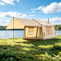 Tente de camping gonflable pour 4 à 6 personnes, grande, simple couche, en Oxford PVC résistant aux UV, trois saisons, imperméable, installation rapide, portable