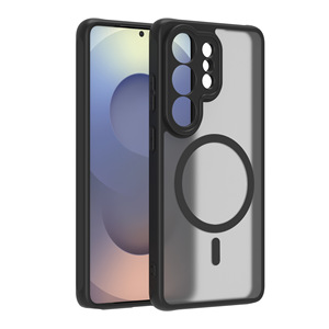 Magnetic Acrylic Lens Protect Drop Proof Mobile Phone Cases For Samsung S26 Black <b>Camera</b> Protection Shockproof - Product Image 1