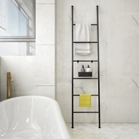 Étagère murale moderne en métal doré pour salle de bain, porte-manteau et séchoir à serviettes