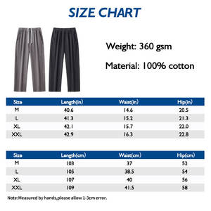 Pantalones de punto de bucle desgastados lavados 360GSM Hombres de pierna ancha, ropa de calle transfronteriza Raw-Hem - Product Image 4