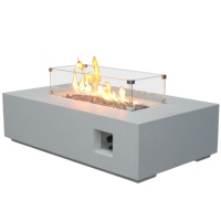 Table de foyer au gaz propane rectangle moderne Décoration extérieure Matériau en béton