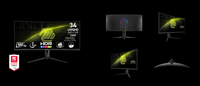 MAG 342CQR E2 21:9 180Hz MVA Faible lumière bleue Sans scintillement Cadre fin sur trois côtés Support ergonomique 119% SRGB 1ms 300cd/m