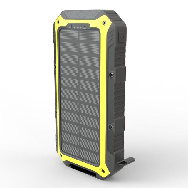 IP66 IPX6 Waterproof Solar Power Bank 20000mah Solar Charger Waterproof  Power Bank Portable for Cell
