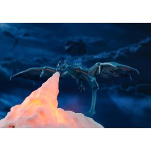 <b>Fire</b> Dragon Lamp Light 3D Printed <b>LED</b> Night Light USB Powered Moon Shape Tap Control Kids Room Gift - Product Image 2