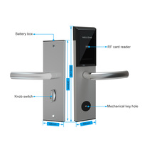 Cerradura de Puerta de Hotel RFID con Desbloqueo por Tarjeta y Llaves, con Software de Gestión de Tarjetas de Acceso