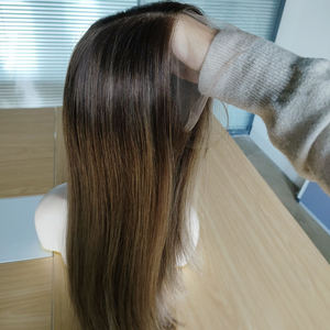 Perruques mi-longues en <span class=keywords><strong>cheveux</strong></span> humains brun foncé, style juif, brun chocolat, vierges brésiliennes, 3/4, ondulées, casher, sans dentelle - Product Image 3