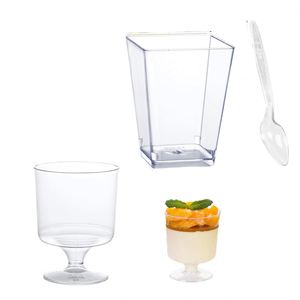 Gobelets en plastique transparent PS de 150 ml (5 oz) pour mousse, dessert, crème glacée, yaourt, gelée, pudding, smoothie, forme ronde, jetables - Product Image 5