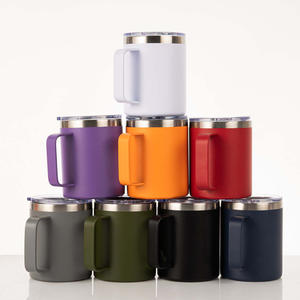 Tasses à café isothermes en acier inoxydable à double paroi, revêtement poudré, personnalisables, pour le voyage, la voiture, la bière, le lait - Product Image 3