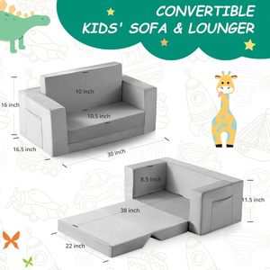 Canapés pour enfants personnalisés, canapé en mousse compressée pour bébé, chaise pour tout-petit, mousse haute densité, chaise longue pliable, canapé-lit pour enfants - Product Image 5