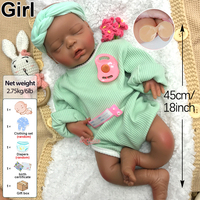 Lebensechte Reborn-Puppe mit geschlossenen Augen, Ganzkörper aus medizinischem Silikon, handgezeichnete Hautvenen, realistische Haptik, Komfort-Begleiterpuppe