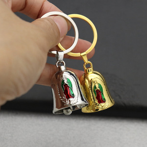 Venta caliente pequeña campana pequeña Vintage colgante de Guadalupe de Metal para decoración de bolsa de coche accesorios de llavero de joyería - Product Image 1