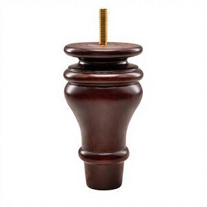 Pieds de meubles classiques en bois massif tourné, finition marron, qualité supérieure, fabrication OEM, pieds de canapé, table, lit, sur mesure - Product Image 1