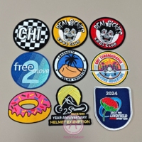 Patch brodé thermocollant ou à coudre, découpé au laser, avec bordure et fermeture auto-agrippante, accessoire de vêtement directement de l'usine