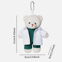 Porte-clés en peluche doux et personnalisés en forme d'ours Teddy, jouets pour vétérinaires à bas prix