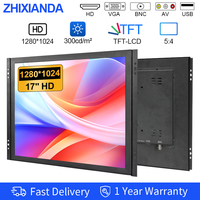 Zhixianda Monitor Industri 17 Inci 1280*1024 Open Frame Layar Sentuh Kapasitif LCD Dengan Antarmuka HDMI VGA USB AV BNC
