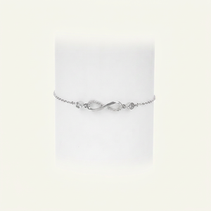 Minimalist Silver Diamond <b>Bracelet</b> With Round Brilliant Cut <b>Infinity</b> Design Women's Everyday Wear Jewelry <b>Bracelet</b> for Womens - Product Image 1