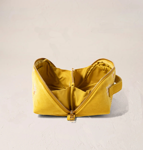 Dễ thương <span class=keywords><strong>Zip</strong></span> khóa nhung trang điểm mang theo túi cho du lịch đồ dùng cá nhân Lip Gloss Túi Thêu mỹ phẩm Organizer túi vàng - Product Image 4