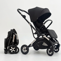 Poussette bébé pliable compacte 2 en 1 de luxe MOQ 1 Aluminium 360 °   Poussette bébé à siège réversible pour les voyages en avion