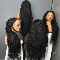 Perruques bouclées brutes vietnamiennes et birmanes en gros, perruques sans colle en cheveux humains vierges espagnols bouclés avec dentelle HD, non traitées, 40 pouces