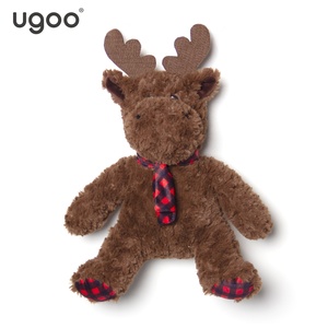 Nhồi Tummy Tùy Chỉnh Con Chó Con Chó Đồ Chơi Chất Lượng Cao Nhìn Thực Sinh Thái Thân Thiện Với Con Chó Đồ Chơi Sang Trọng Xmas Sang Trọng <span class=keywords><strong>Moose</strong></span> Sọc Khăn Đồ Chơi Sang Trọng - Product Image 2