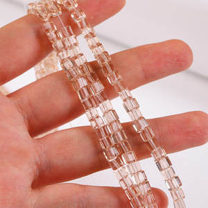 Cubo de cristal de fábrica de 2/3/4mm, cuentas sueltas de cristal, hebras cuadradas coloridas, bricolaje para joyería, fabricación de pulseras, Kits, accesorios - Product Image 4