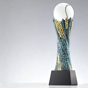 Trophée en résine cristalline pour les vainqueurs de football, basketball, baseball, volley-ball, tennis, avec gravure laser personnalisée - Product Image 1