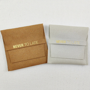 Pochette d'emballage pour bijoux en microfibre suédée avec logo personnalisé, pour boucles d'oreilles, bracelets, colliers, sac de présentation de bijoux - Product Image 3