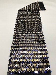 Bestseller Gemischte Farben Funkelnder Pailletten-Netzstoff Bestickter Pailletten-Tüll Spitzenmaterial Pailletten-Spitzenstoff für Partykleider - Product Image 4