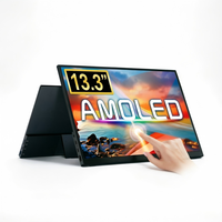 Écran portable 13,3 pouces 4K OLED tactile anti-lumière bleue, extension d'écran pour ordinateur portable, Switch, téléphone, en alliage d'aluminium