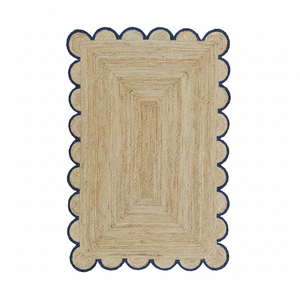 Alfombra de yute tejida a mano, yute trenzado a mano personalizado, Alfombra de yute festoneado de estilo bohemio a precio mayorista - Product Image 1