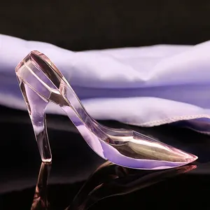 גבוהה נעל עקב גביע אופטי הניצוץ קריסטל זכוכית נעלי דגם, בעבודת יד קריסטל לחתונה הטובה ביותר K9 קריסטל, קריסטל אמנות עממית