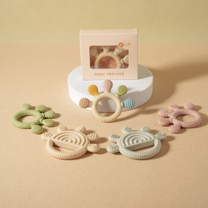 Set de Regalo para Bebé Recién Nacido, Juguetes de Dentición de Silicona de Grado Alimenticio, Libres de BPA, Cadena de Chupete Suave, Mordedores Sensoriales Relajantes, Personalizados - Product Image 2