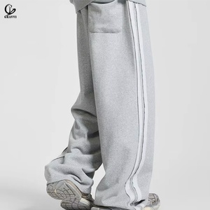 Pantalones Deportivos Anchos con Cordón en la Cintura y Rayas Laterales Personalizadas para Hombre y Mujer, Corte Holgado, Moda Urbana, Casual - Product Image 3